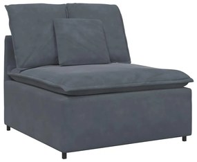 Sofá modular com almofadas veludo cinzento-escuro