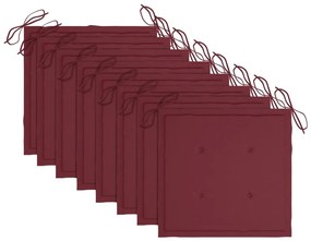 Cadeiras de jantar p/ jardim 8 pcs c/ almofadões acácia maciça