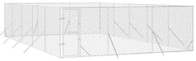 Canil de exterior 6x10x2 m aço galvanizado prateado