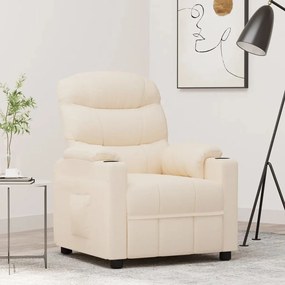 vidaXL Poltrona reclinável tecido cor creme