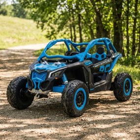 Carro elétrico para crianças 1 a 6 anos 24V MP4 CAN-AM Maverick Buggy Azul