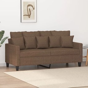 vidaXL Sofá de 2 lugares tecido 140 cm castanho