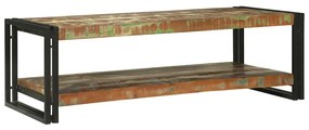 Mesa de Café Multicolor 120x50x38 cm Madeira Sólida Recuperada