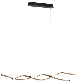 Candeeiro de suspensão design dourado com LED regulável - Zina Design