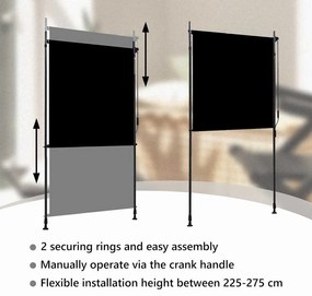 Estore de rolo para exterior 120x270 cm antracite