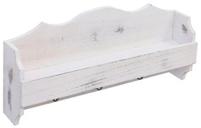 Cabide de parede 50x10x23 cm madeira branco