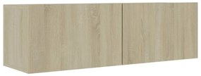 5pcs conjunto de móveis de TV derivados madeira carvalho sonoma