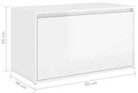 Banco de corredor 80x40x45 cm contraplacado branco brilhante