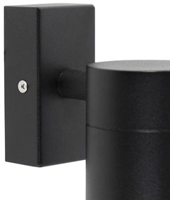 Candeeiro de parede exterior preto em aço inoxidável IP44 - Solo Moderno
