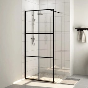 vidaXL Divisória de chuveiro c/ vidro transparente ESG 100x195cm preto
