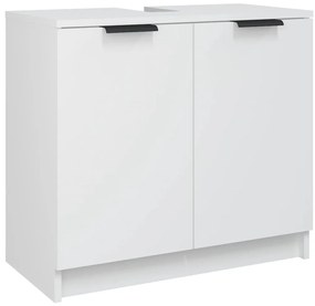 3 pcs conjunto móveis casa de banho madeira processada branco