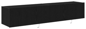 Armários de TV vidaXL com luzes LED 2 pcs Preto Carvalho 80x35x31 cm
