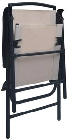 Cadeiras de jardim dobráveis 2 pcs textilene cinza-acastanhado