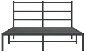 Estrutura de cama com cabeceira 140x200 cm metal preto