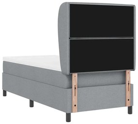 Cama com Estrado e Colchão Cinza Claro 90x190 cm