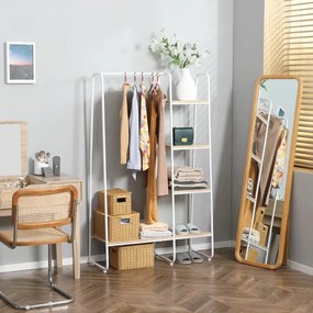 Charriot Évora – 101x39x160 cm – Branco e Madeira – Design Industrial