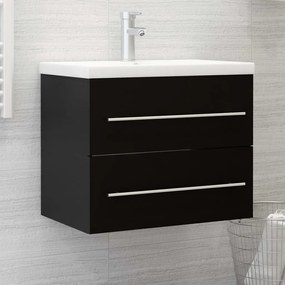 vidaXL Armário lavatório 60x38,5x48 cm derivados de madeira preto