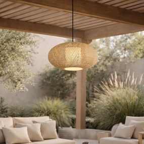 Candeeiro suspenso Japandi Bambu 50cm IP44 - Moana