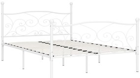 Estrutura de cama com estrado de ripas 120x200 cm metal branco
