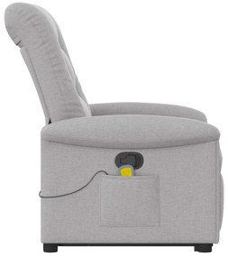 Poltrona elevatória de massagens tecido cinzento-nublado