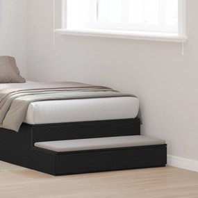 gavetas de cama vidaXL pretas 75x36,5x16,5 cm em madeira de engenharia