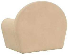 Sofá-cama infantil peluche macio creme