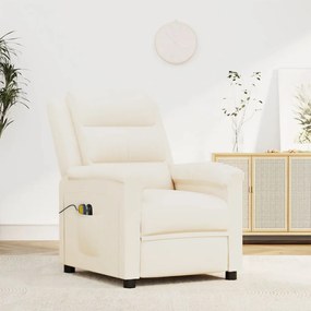 vidaXL Poltrona de massagens elétrica couro artificial cor creme