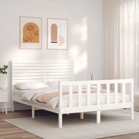 Cama sem colchão 120x200 cm madeira de pinho maciça branco