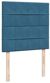 Estrutura cama otomana com colchões azul escuro 90x190cm veludo