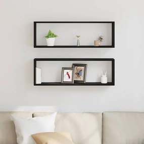 Prateleiras de Parede vidaXL - Conjunto de 2, Carvalho Preto, 80x15x26