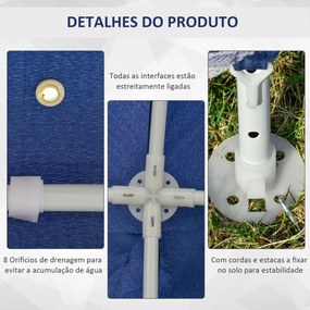 Tenda de Jardim 3x3m Tenda com 4 Partes Laterais Rede Mosquiteira com