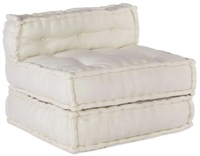 vidaXL Pufe modular 70x70x54 cm tecido creme