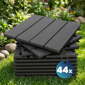 Conjunto 44 unidades Ladrilhos compostos, 30 x 30 cm antracite