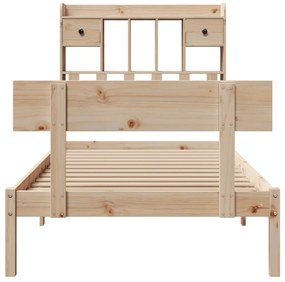 Cama com estante sem colchão 90x200 cm pinho maciço