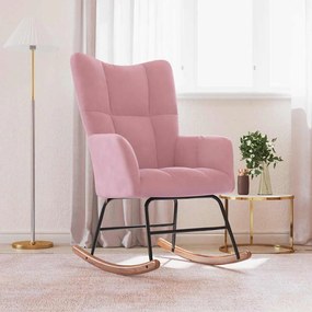 vidaXL Cadeira de baloiço veludo rosa