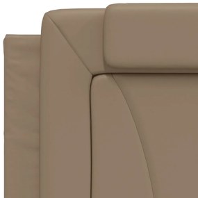 Cama com colchão 180x200 cm couro artificial cappuccino