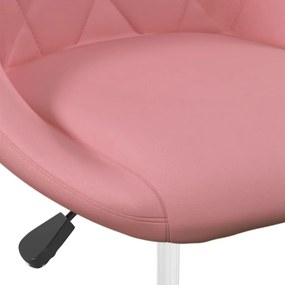 Cadeiras de jantar giratórias 6 pcs veludo rosa