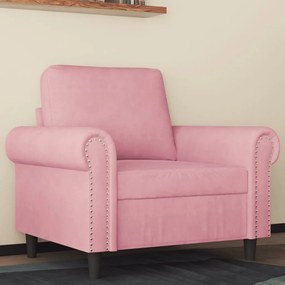 vidaXL Poltrona 60 cm veludo rosa