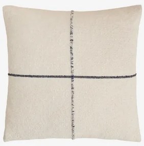 Almofada Quadrada 45x45 Cm De Algodão Louisa Design Branco - Azul-marinho - Sklum
