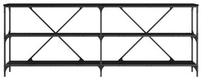 Mesa de Consola vidaXL Preto Carvalho 200x30x75 cm Madeira Revestida e