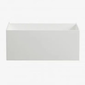 Conjunto De Móvel De Casa De Banho Em Resina Com Lavatório Integrado E Luz Led Nerine Branco & Sem Espelho & Sem Torneira - Sklum