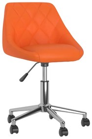 vidaXL Cadeira de jantar giratória couro artificial laranja
