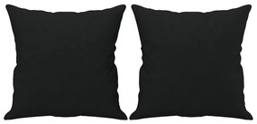 Sofá 2 lugares c/ almofadas 120 cm microfibra preto