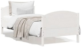 vidaXL Cama sem colchão 90x200 cm madeira de pinho maciça branco