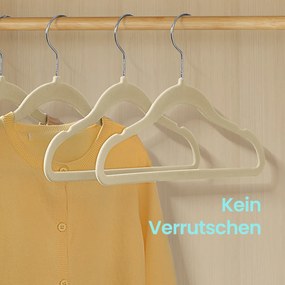 Conjunto 50 cabides para roupa infantil em veludo com ganchos em ouro rosa Brancos