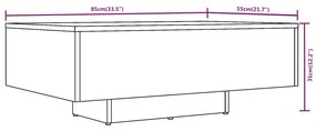 Mesa centro 85x55x31 cm derivados de madeira carvalho castanho