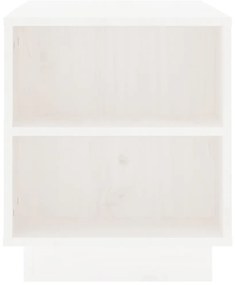 Móvel de TV 110x35x40,5 cm madeira de pinho maciça branco