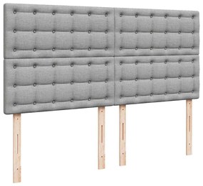 Estrutura cama otomana colchão 160x200 cm tecido cinzento claro