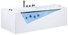 Banheira de hidromassagem em acrílico branco com LED 180 x 90 cm MARQUIS Beliani