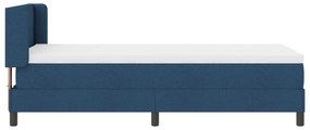 Cama Box Spring vidaXL com Colchão Azul 90x190 cm Tecido, Cabeceira Bo